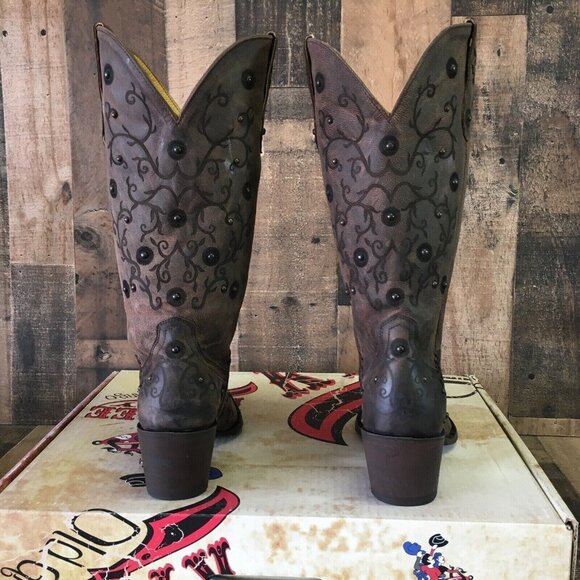 Old Gringo Yippee Kiyay YL214-1 Merary 13" Studded Cowboy Boots Womens 7 B - Picture 6 of 11
